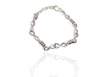 RMB|ARGENTO 925 chiaro bracciale donna infinito e rondelle 17,50 cm