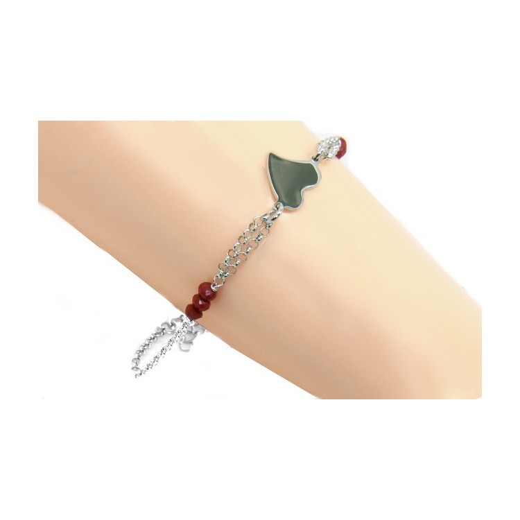 RMB|Woman bracelet girl man boy Silver 925 red rosary work with central heart 15,50 - 18,00