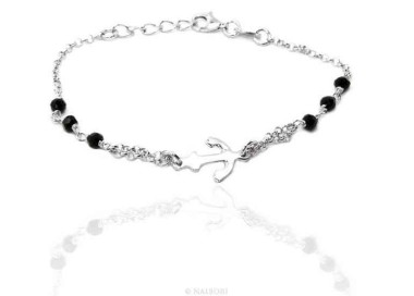 RomaBijoux|bracciale targa da uomo o donna in argento 925 , catena rolo' ancora