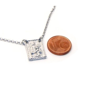 RMB|Argento 925 : Collana girocollo uomo o donna con pendente madonna con bambino