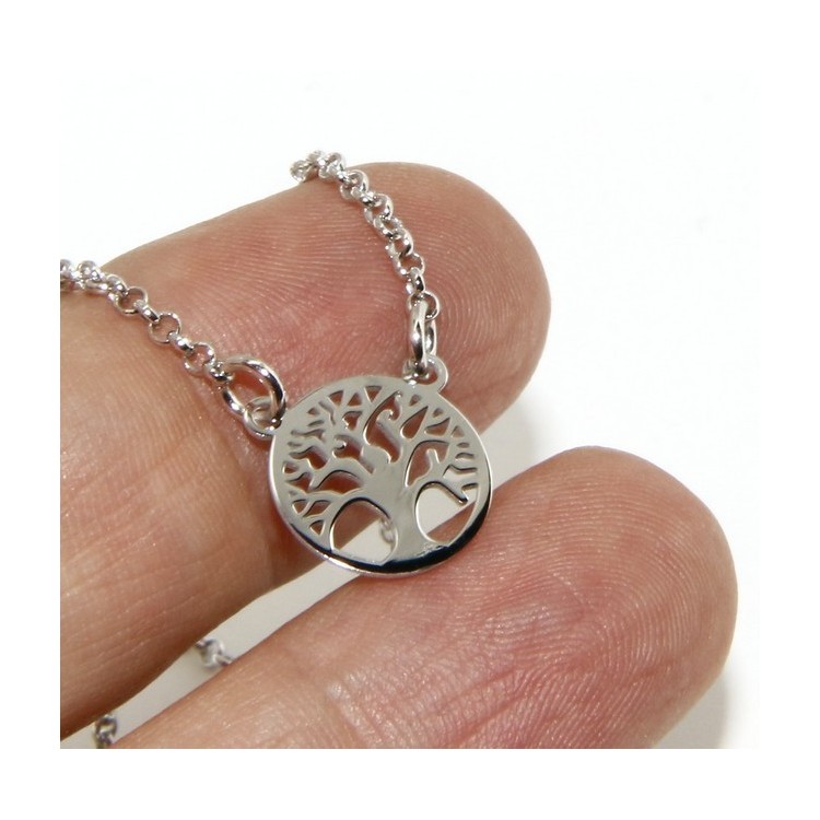 RMB|Argento 925 : Collana girocollo uomo o donna con pendente albero della vita