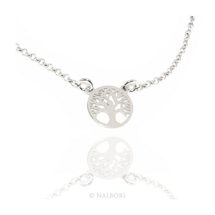 RMB|Argento 925 : Collana girocollo uomo o donna con pendente albero della vita