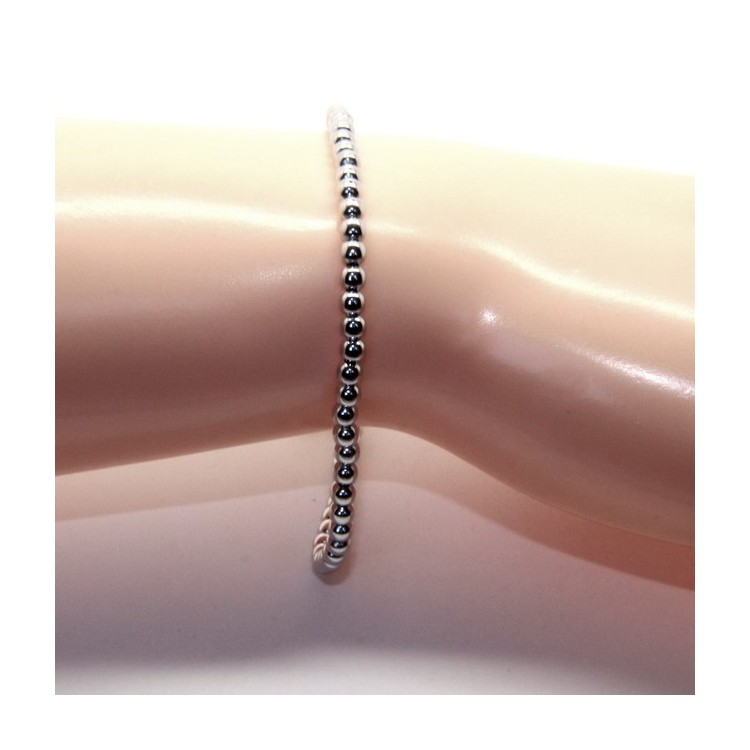 RMB|SILVER 925: Man's bracelet women balls 3 mm long 15.50 19.50 cm