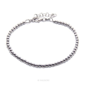 RMB|SILVER 925: Man's bracelet women balls 3 mm long 15.50 19.50 cm