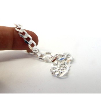 RMB|SILVER 925: Necklace or Bracelet Man 8mm Chain Jumper 8x10 Light Bulb