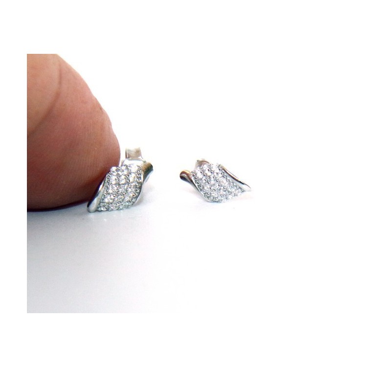 RMB|Silver 925: man / woman earrings light wings wings angel small white zircon