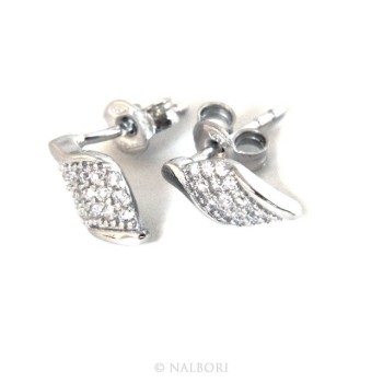 RMB|Silver 925: man / woman earrings light wings wings angel small white zircon