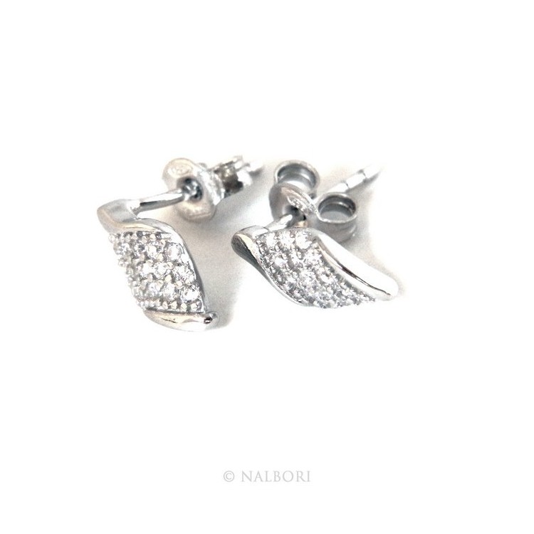 RMB|Silver 925: man / woman earrings light wings wings angel small white zircon