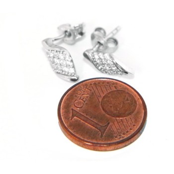 RMB|Argento 925 : orecchini uomo/donna punto luce ali ala angelo piccoli zircone bianco