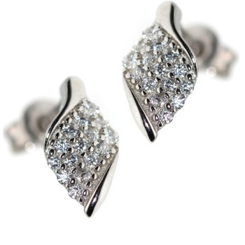 RMB|925 silver angel wings small white cubic zirconia light point earrings