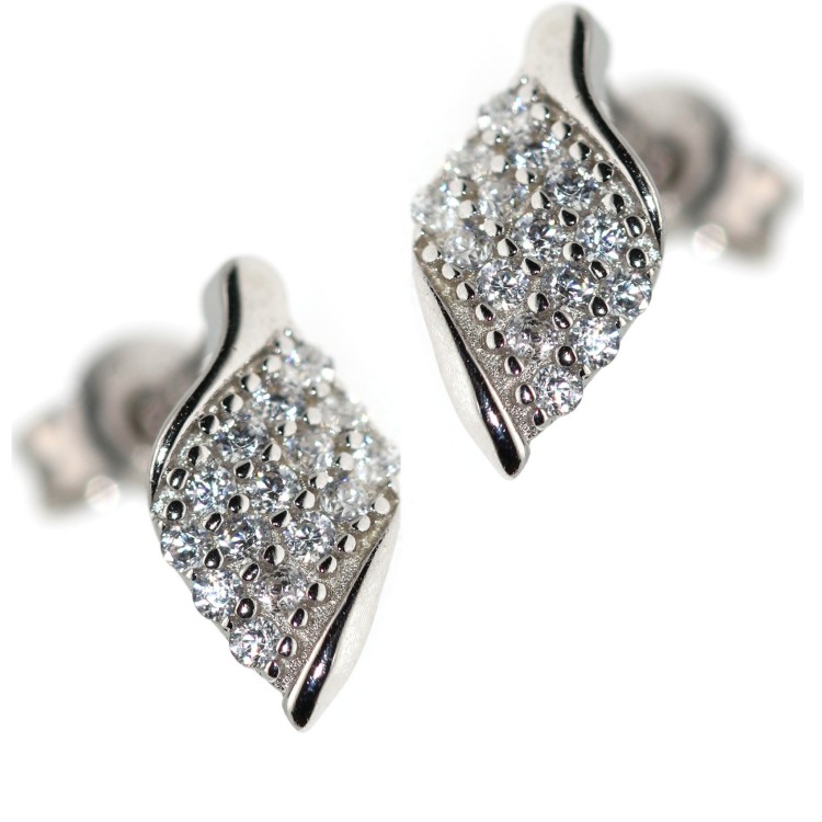 RMB|925 silver angel wings small white cubic zirconia light point earrings