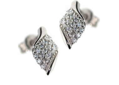 RMB|925 silver angel wings small white cubic zirconia light point earrings