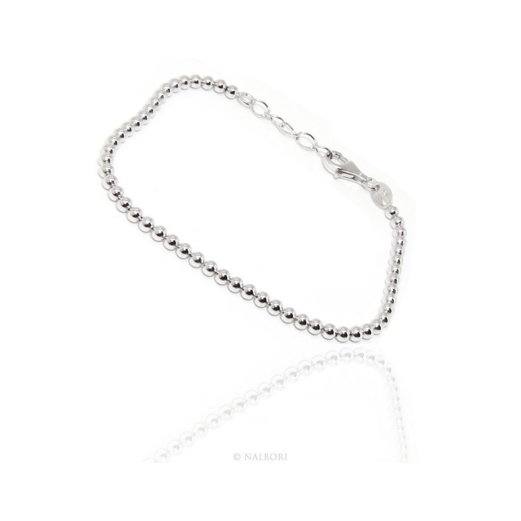RMB|Bracciale NALBORI sfere palline donna in Argento 925 lungo o corto, semplice