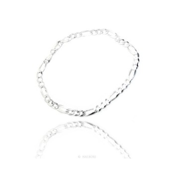 RMB|SILVER 925: Chain Necklace or Man's Bracelet with 4.5 mm thick ribbon, 4.5 cm clear