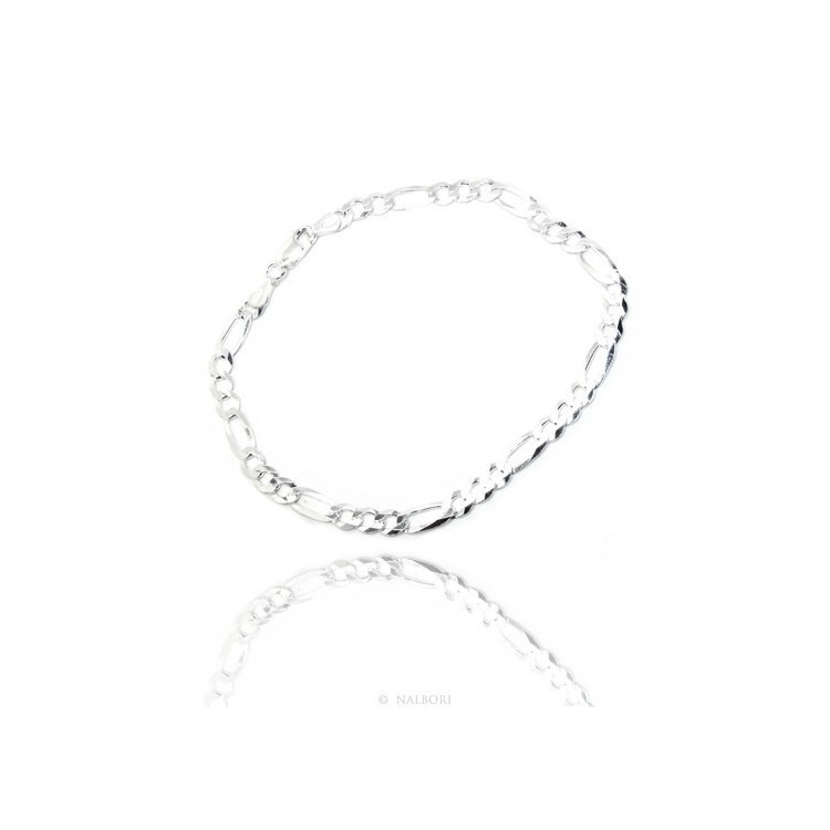 RMB|SILVER 925: Chain Necklace or Man's Bracelet with 4.5 mm thick ribbon, 4.5 cm clear