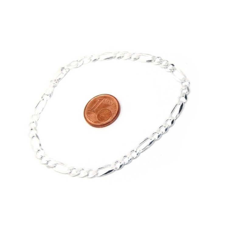 RMB|SILVER 925: Chain Necklace or Man's Bracelet with 4.5 mm thick ribbon, 4.5 cm clear