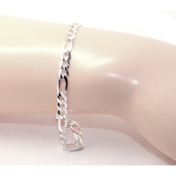 RMB|SILVER 925: Chain Necklace or Man's Bracelet with 4.5 mm thick ribbon, 4.5 cm clear