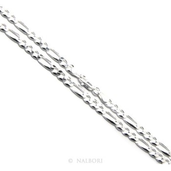 RMB|SILVER 925: Chain Necklace or Man's Bracelet with 4.5 mm thick ribbon, 4.5 cm clear