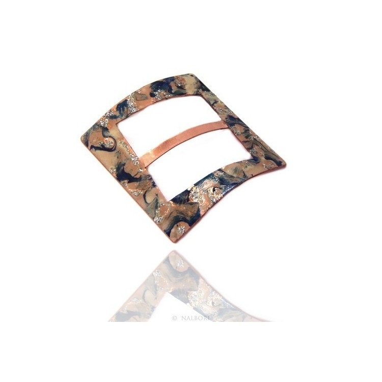 RMB|Ferma Pareo o Foulard donna Rame 999 NALBORI blu cobalto panna glitter