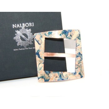 RMB|Ferma Pareo o Foulard donna Rame 999 NALBORI blu cobalto panna glitter