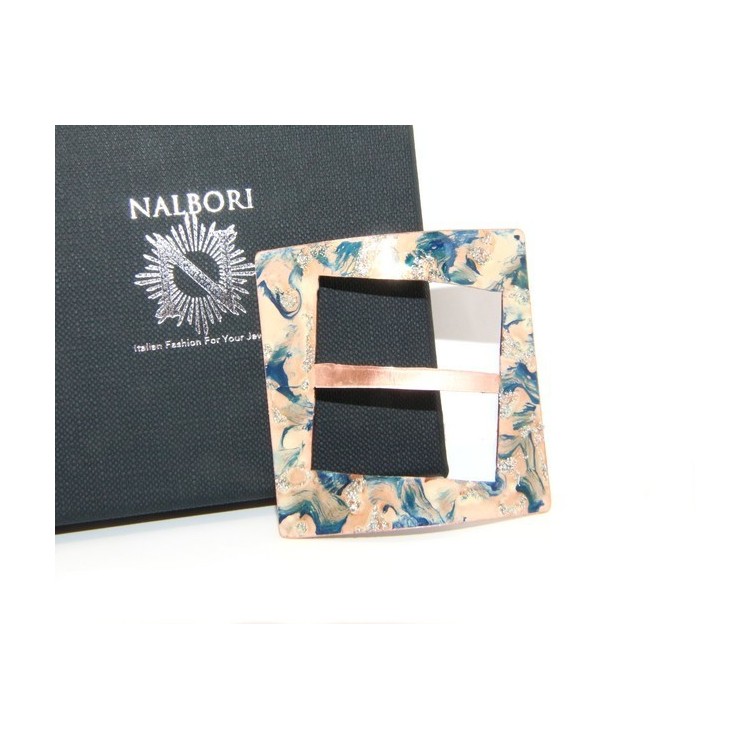 RMB|Ferma Pareo o Foulard donna Rame 999 NALBORI blu cobalto panna glitter