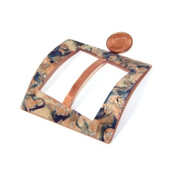 RMB|Ferma Pareo o Foulard donna Rame 999 NALBORI blu cobalto panna glitter