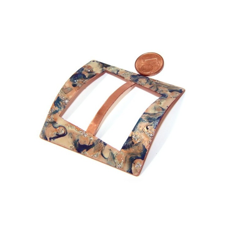 RMB|Ferma Pareo o Foulard donna Rame 999 NALBORI blu cobalto panna glitter