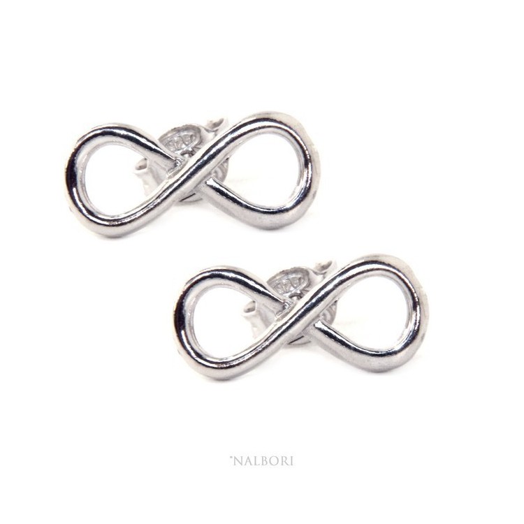 RMB|orecchini uomo e donna in argento 925 perno e farfallina con simbolo dell'infinito