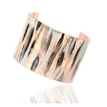 RMB|Bracelet slave woman opened adjustable NALBORI black / grey glitter cream