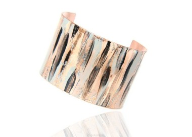 RMB|Bracelet slave woman opened adjustable NALBORI black / grey glitter cream