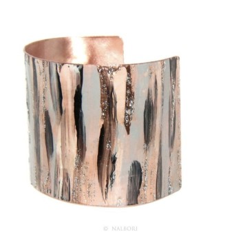 RMB|Bracelet slave woman opened adjustable NALBORI black / grey glitter cream