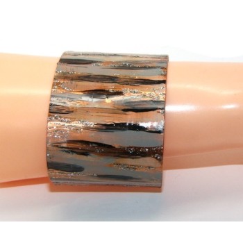 RMB|Bracciale donna schiava aperto regolabile grigio nero panna glitter NALBORI®