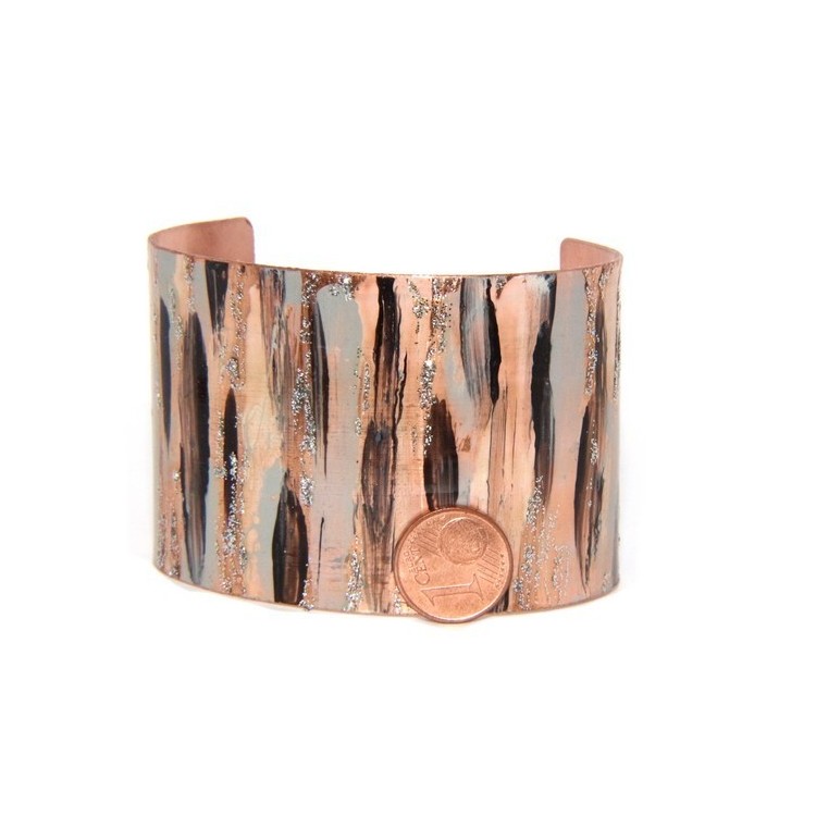 RMB|Bracelet slave woman opened adjustable NALBORI black / grey glitter cream