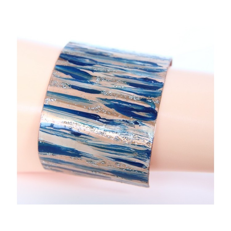 RMB|Bracelet slave woman opened adjustable NALBORI blue  glitter cream