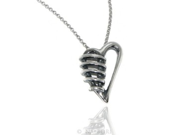 RMB|NALBORI silver 925 necklace made with antique brown burnished heart pendant