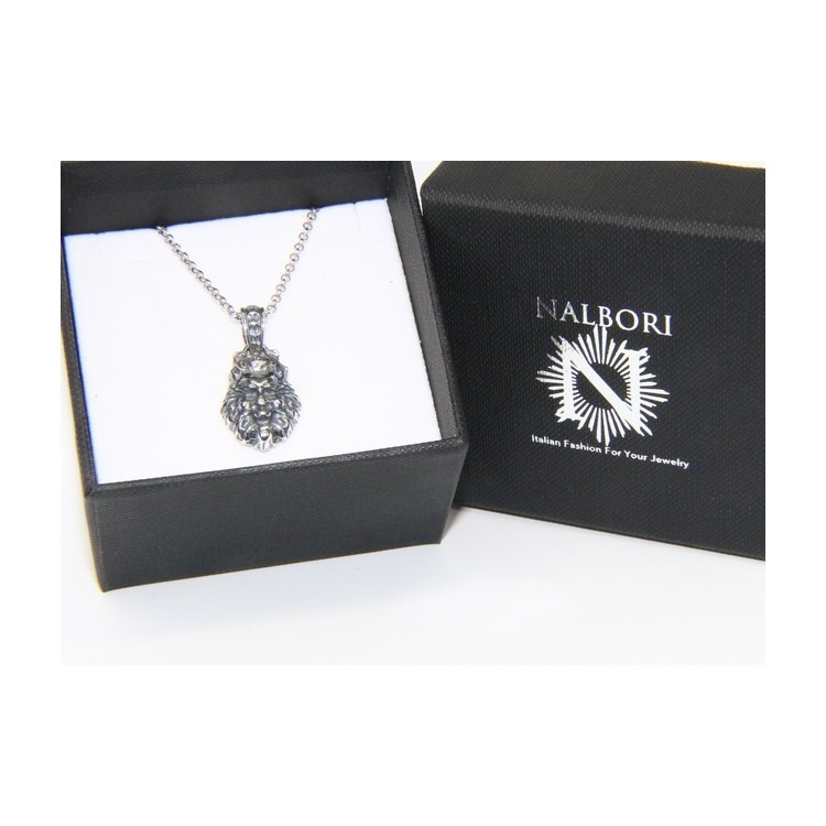 RMB|Necklace NALBORI Silver 925 hand made pendant with antique burnished lion head