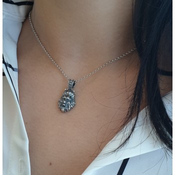 RMB|collana NALBORI Argento 925 testa di leone scuro anticato