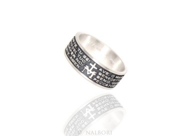 RMB|Anello Argento 925 da uomo donna fascia preghiera Ave Maria italiano