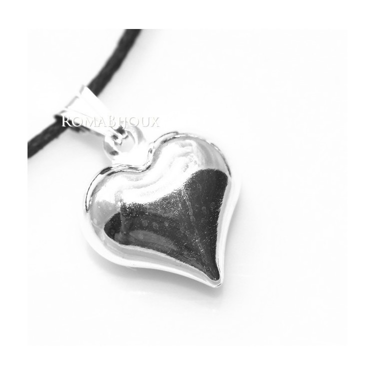 RMB|Argento 925 : Pendente cuore medio a punta con laccio catena collana