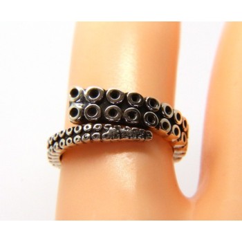 RMB|Argento 925 : Anello uomo donna tentacolo polipo aperto regolabile scuro