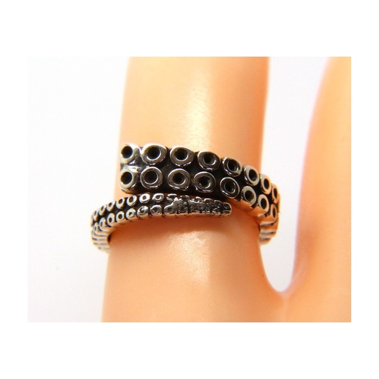 RMB|Argento 925 : Anello uomo donna tentacolo polipo aperto regolabile scuro