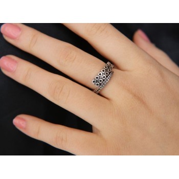 RMB|Silver 925: Ring man woman tentacle octopus open adjustable dark