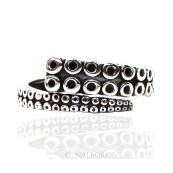 RMB|Argento 925 : Anello uomo donna tentacolo polipo aperto regolabile scuro