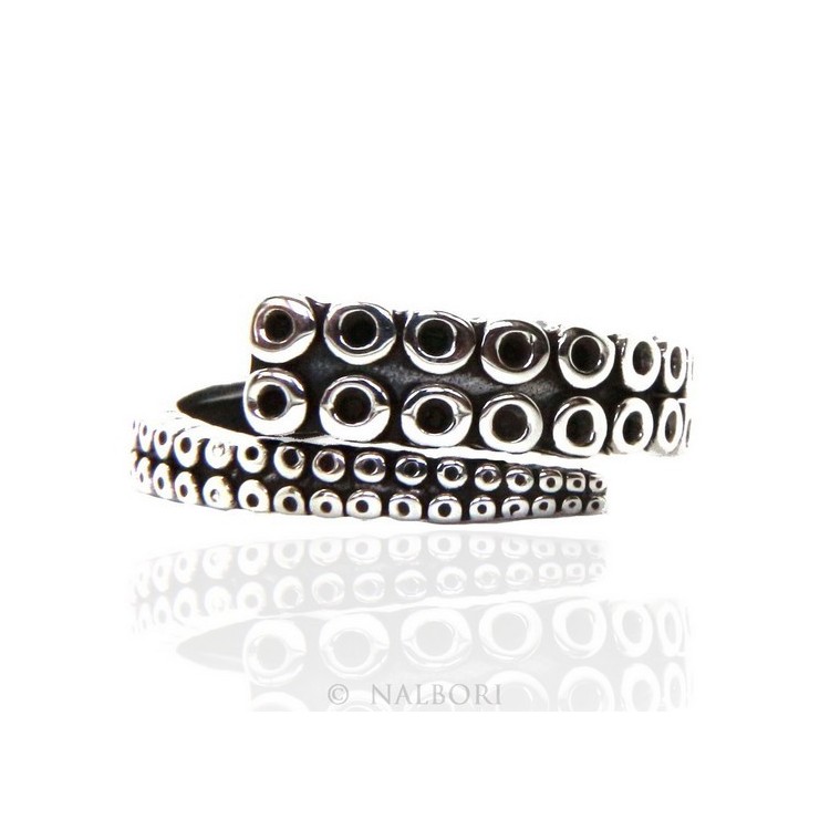 RMB|Argento 925 : Anello uomo donna tentacolo polipo aperto regolabile scuro