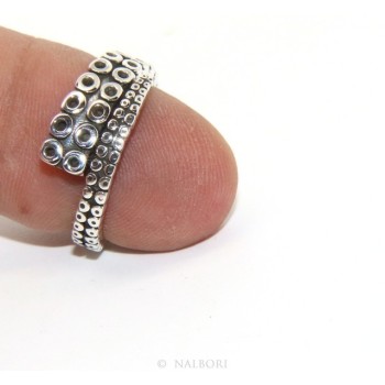 RMB|Argento 925 : Anello uomo donna tentacolo polipo aperto regolabile scuro