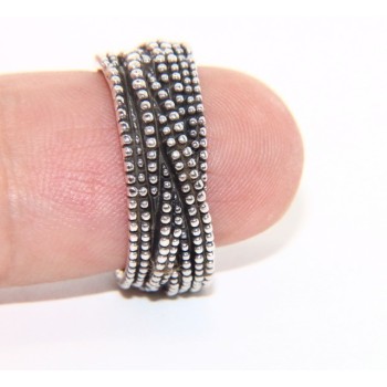 RMB|925: interweaving woman man ring braided dark balls blasted