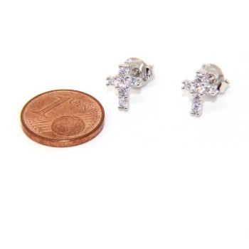 RMB|Silver 925: man / woman earrings light cross small zircon cross