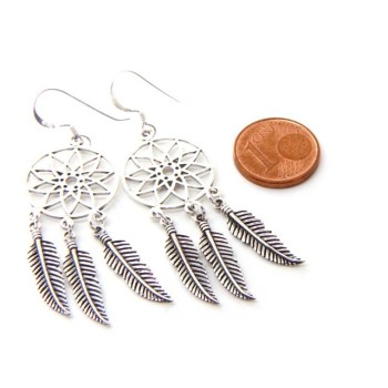 RMB|925, pendants earrings for woman with dream catchers catcher and antique dark feathers dreamcatcher