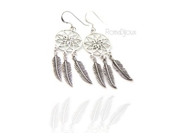 RMB|925, pendants earrings for woman with dream catchers catcher and antique dark feathers dreamcatcher