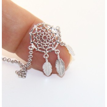 RMB|Silver 925, woman bracelet girl circle and feathers dreams catch dreamcatcher 15-19 cm